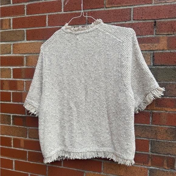 J.Crew Fringe Tweed Cardigan Jacket – Oatmeal, Size XXL - Picture 3 of 4